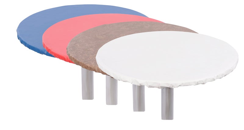 Yourtablecloth Heavy Duty Vinyl Round Fitted Tablecloth (Table Cover) with Flannel Backing Vibrant Colors Elasticized Tablecloth Great for Indoor and Outdoor Dining and Playing Cards 42â€ Black - Image 3